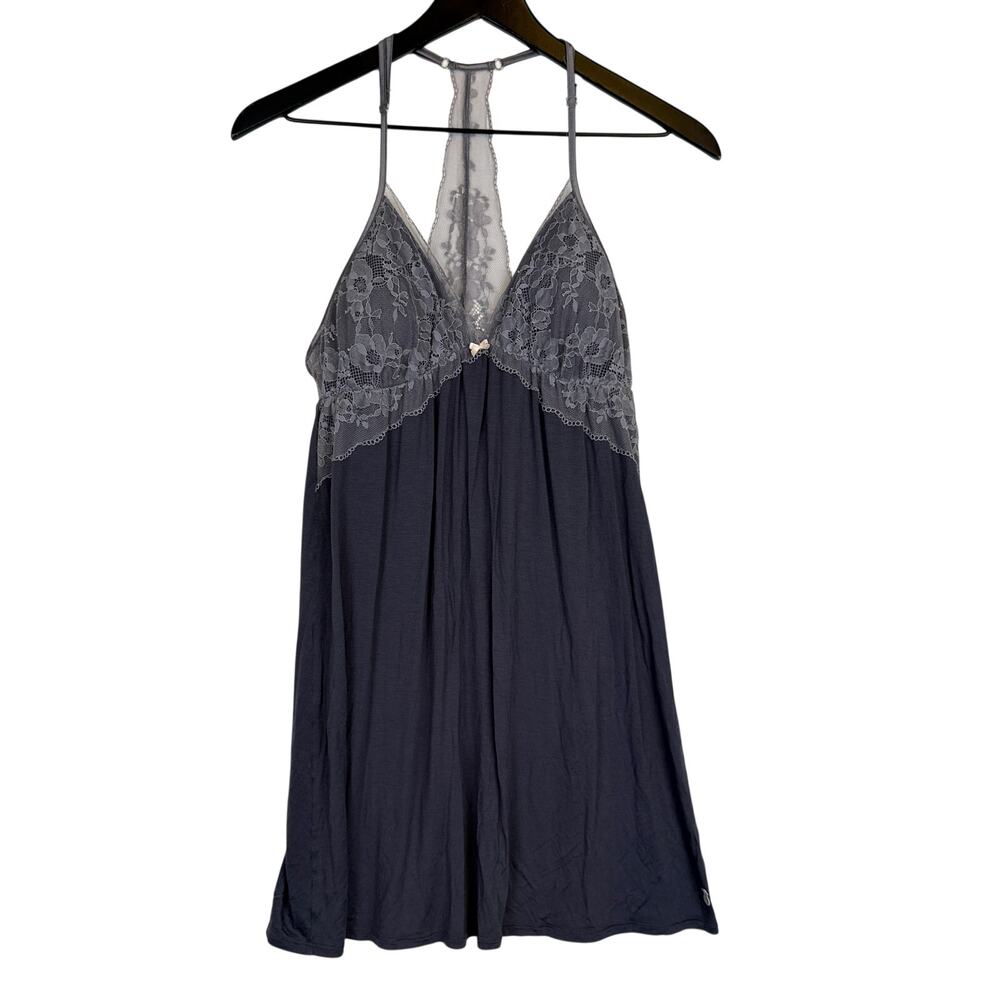Victoria's Secret Lace Mini Slip Dress Stretchy Gray - M